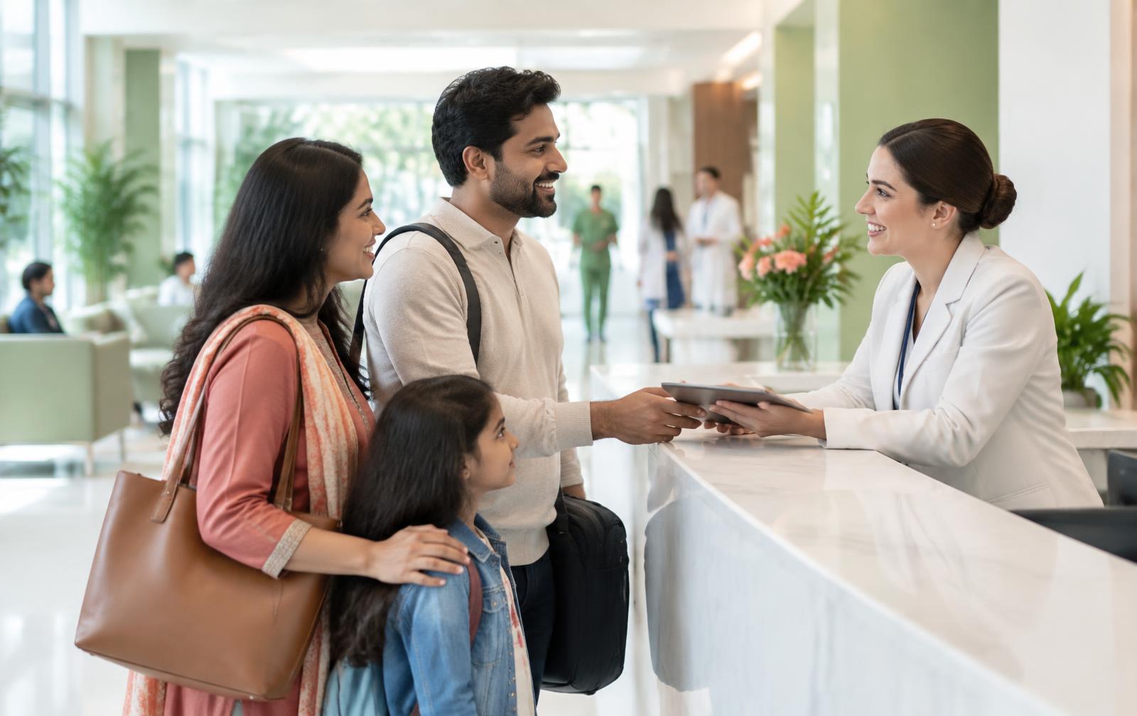 A traveller receiving calm medical travel guidance